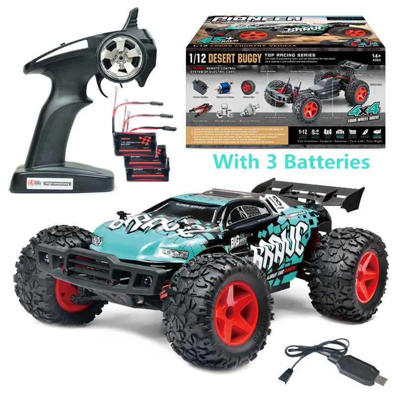Green Car 3 battery Радиоуправляемая машинка игрушки BG-1518 1:12 2,4 г 4WD 45 км/ч высокоскоростной Багги RC дрейф гоночные скалолазание автомобили грузовик водонепроницаемый пульт дистанционного управления Игрушечная машина - Цвет: Green Car 3 battery