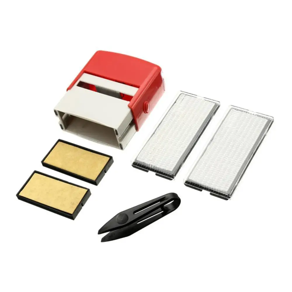 

VIVIDCRAFT Self Inking Stamp Set Custom Personalised DIY Business Name Number Address Printing Rubber Stamp with Tweezers Kit