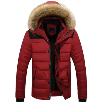 

New Winter Men's Jackets Male Parkas Thick Hooded Fur Collar Parka Men Fleece Coats Warm Outwear Male Clothing Overcoats 5XL 6XL