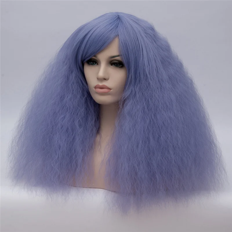 Synthetic Afro Wig for Women African Dark Brown Black Red Green Color Short Wig Cosplay Hair