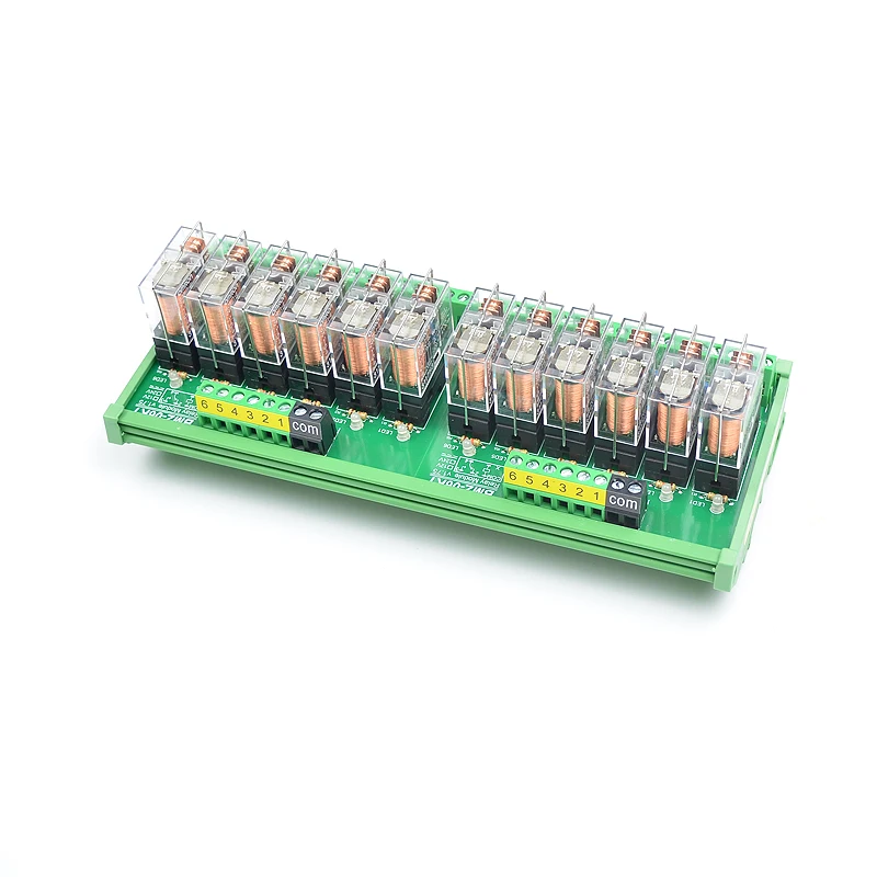 12 каналов 1NO+ 1NC DIN рейку интерфейс релейный модуль с OMRON G2R-1-E 16A вход DC 12 В 24 В PNP NPN совместимый