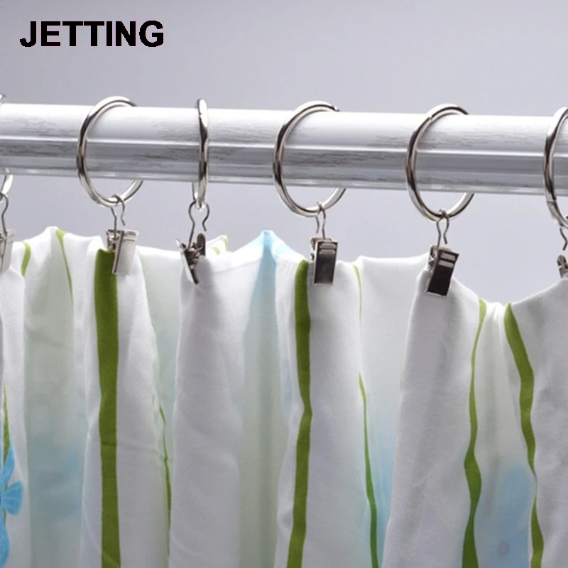 

Wholesale 10 pcs/set Practical New Window Curtain Clip Metal Curtain Drapery Rings Eyelets