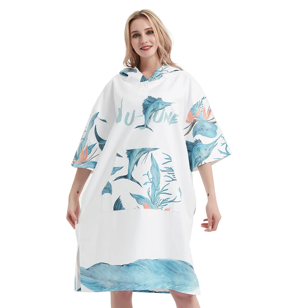 Nu-June-Unisex Microfiber Hooded Cloak, Wetsuit Changing Robe, Poncho Beach Towel, Parent Quick Drying, Sport Cloak, Swim Bathro