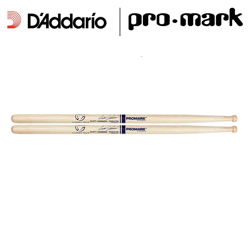 Promark by D&#x27addario TXDC27W &quotScooter&quot System Blue Scott Johnson Wood Tip Drumsticks Daddario |