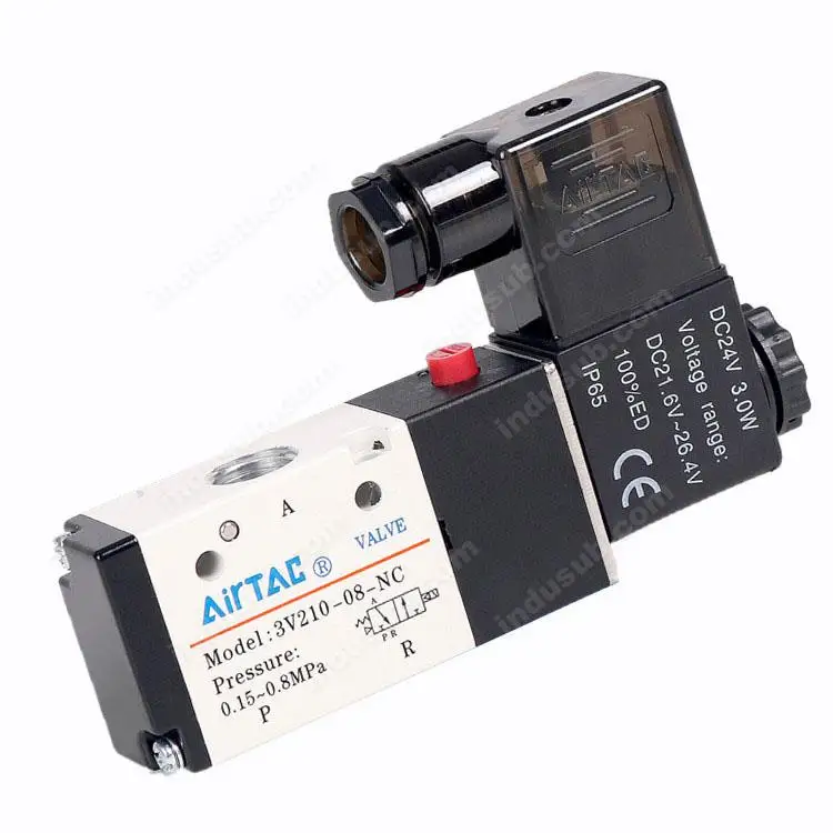 

3V210-08-NO 1/8" 3 port 2 position Pneumatic Solenoid Valve 3/2 way control valve DC24V AC220V