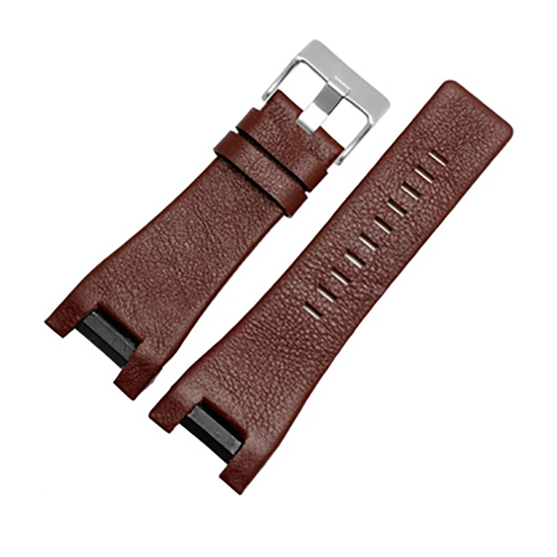 Silver pin buckle 4 Ремешок для часов из натуральной кожи браслет 32 мм для дизельных часов ремешок наручные часы ремешок для DZ1216 DZ1273 DZ4246 DZ4247DZ287 ремешок для часов - Цвет ремешка: Silver pin buckle 4