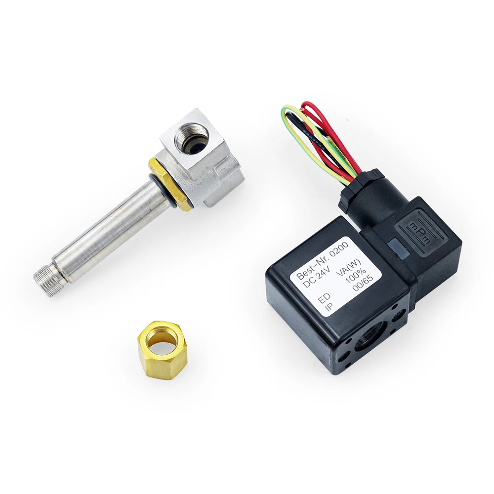 1/4" Normally Open Stainless Steel 2-Way Solenoid Valve VX2120-08-SS-NO Controller DN8 for Oil Water Gas AC220V/110V DC12V/24V solenoid valve