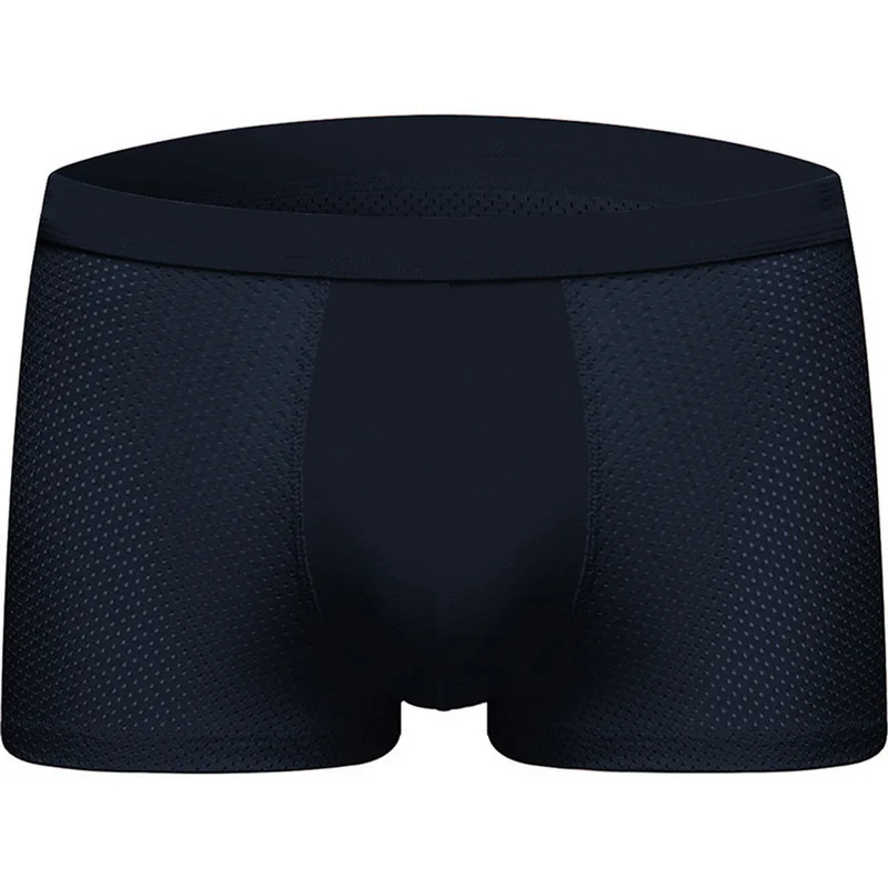 Мужские боксеры, сетчатые дышащие прозрачные мужские трусы, Ropa Interior Hombre, одноцветное нижнее белье, сексуальное мужское нижнее белье, шорты - Цвет: Royal blue