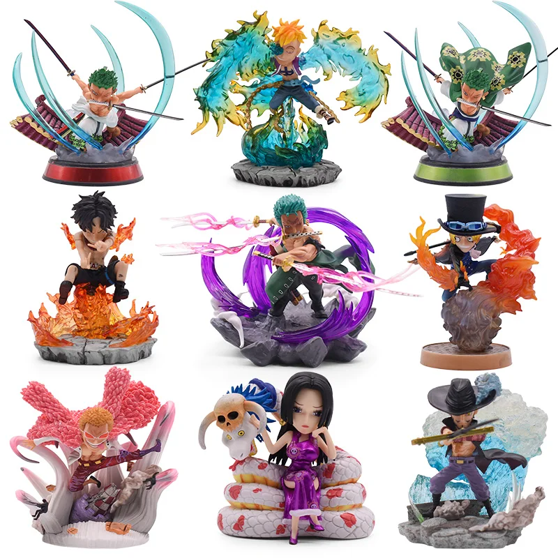Цельная фигурка обезьянки · D Luffy Roronoa Zoro Ace GK модные сцены Q Ver. Экшн-фигурка из ПВХ