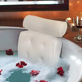 

Breathable 3D Mesh Bath Cushion Bath Pillow With Suction Cups Bath Cushion For Head And Neck For Home
