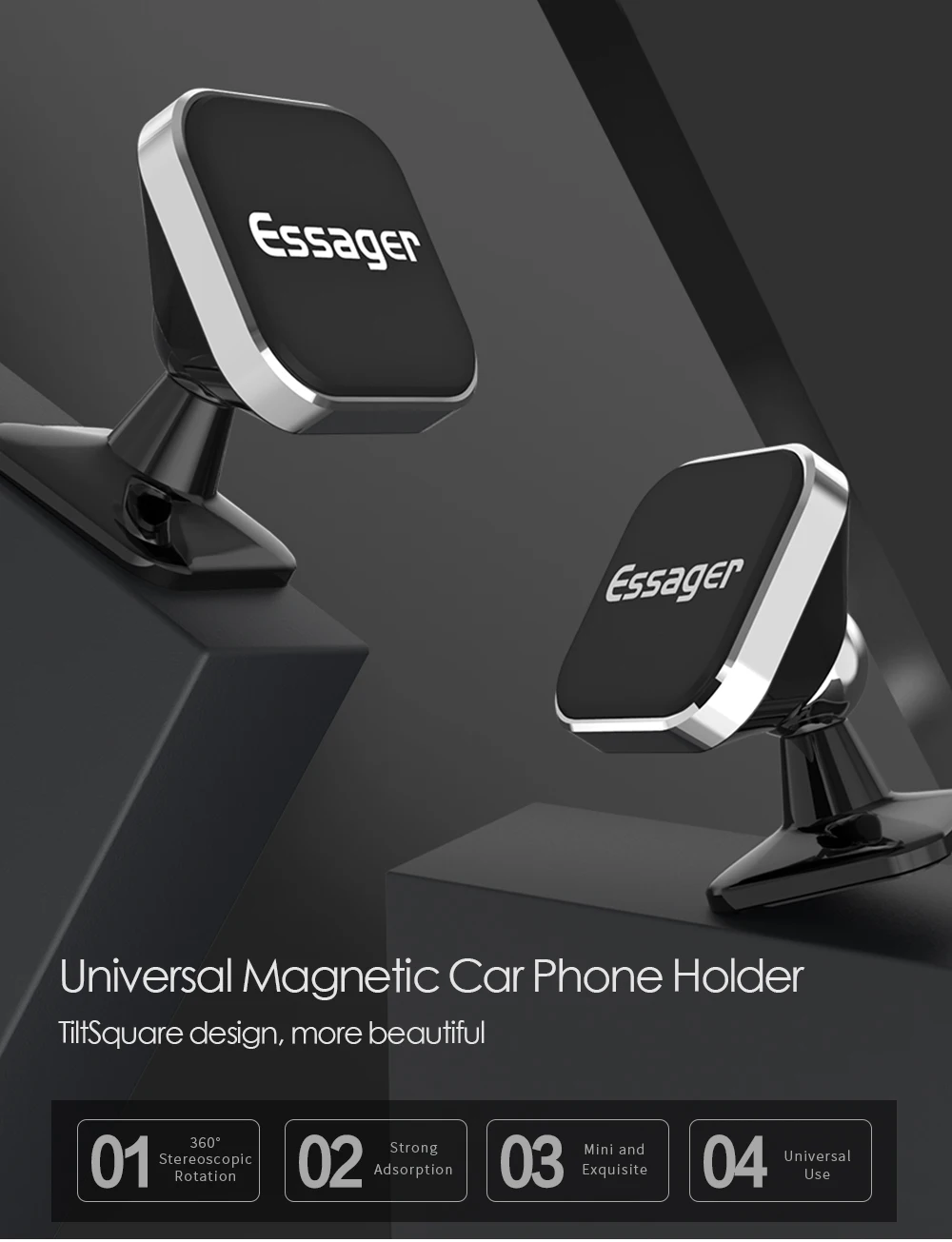 Магнитный автомобильный держатель для телефона Essager для iPhone samsung квадратный держатель для телефона в автомобиле магнитный держатель для мобильного телефона Подставка