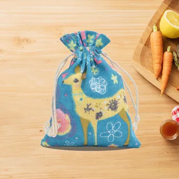 

50pcs Prints Pattern Candy Bags Drawstring Cotton Wedding Party Christmas Favor Gift Pouch Earrings Jewelry Bags