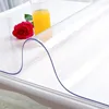 Mantel Rectangular de Pvc para mesa, cubierta transparente impermeable de vidrio suave de silicona para el hogar, cocina y comedor, 1,0mm ► Foto 3/6