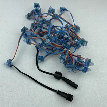

50pcs/set square type DC5V addressable 12mm WS2811 RGB led smart pixel node;RGB color 18AWG wire,IP68