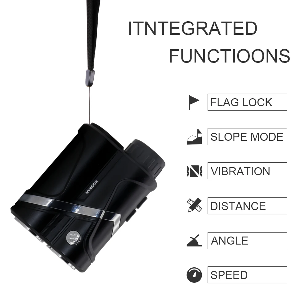 Bosean Golf Laser Rangefinder Slope Correction Vibrate Pin-seeker Flag-Lock Continuous Scan 5 Modes for Hunting 골프거리측정