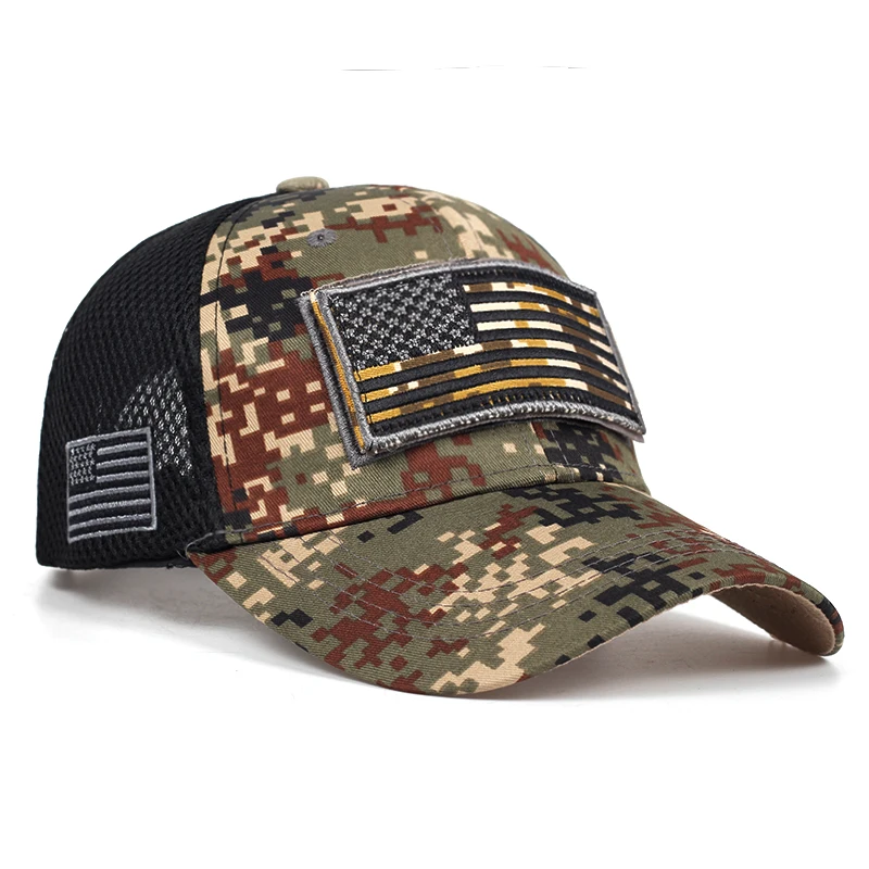 Высокое качество флаг США камуфляжная бейсболка для мужчин Snapback шляпа армейский американский флаг бейсбольная кепка Bone Trucker Gorras