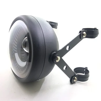 

1 Set 39-41MM Fork Tube Motorcycle Headlight Bracket With 6.5" LED Headlamp High Low Beam Angel Eye Motorbike Indicator Flashers