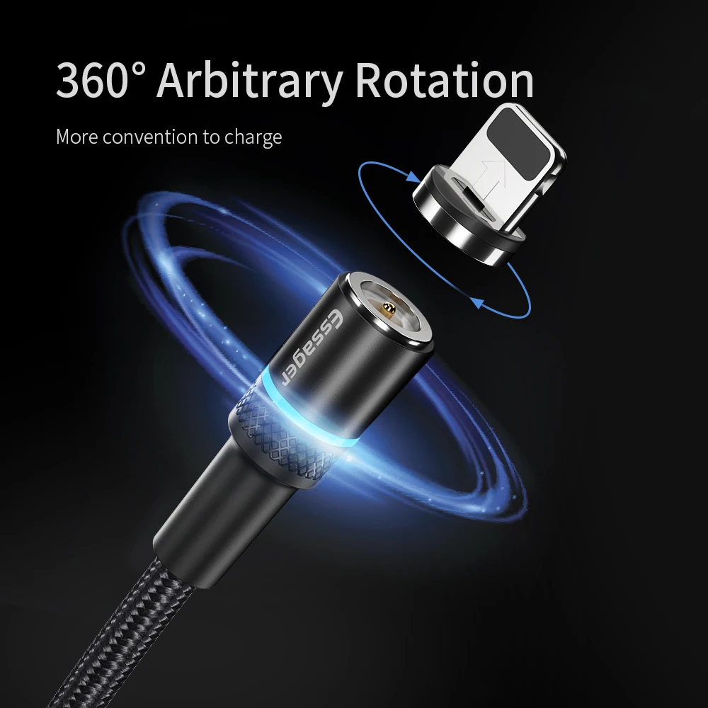 Магнитный usb кабель Essager для быстрой зарядки Type C iPhone Xiaomi мобильный телефон