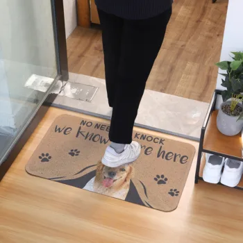 

Welcome Door Mat PVC High Elastic Silk Circle Floor Mat Non-slip Entrance Doormat Modern Home Decoration Outdoor Corridor Mats