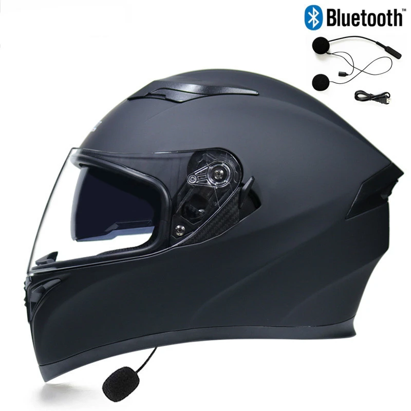 

2020 New Stylish Four Season Double Shield Motorcycle Helmet DOT ECE Approved Flip Up Bluetooth Motorbike Helmet Motorbikes 22