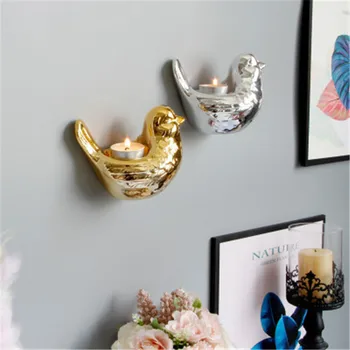 

WALL HANGING POTTERY PLATING ABSTRACTION LITTLE BIRD CANDLEHOLDER EUROPEAN STYLE LIVING ROOM BACKGROUND WALL DECORATION X5249