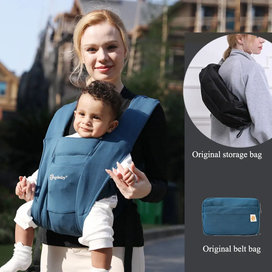 Blue EGOBABY/переноска для новорожденных, многофункциональная, спереди, простая, для малышей, слинг, спереди и сзади, двойное использование, детская накидка для 0-36 месяцев - Цвет: Blue