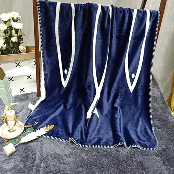 

Salmon Throw Blanket Big Star pattern Warm Comfortable Fannel Fleece Bedspread Sofa Cover for Children Adult Blue White Blanket