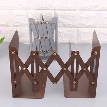 

Extension Adjustable Metal Bookends Heavy Duty Book Desktop File Folder Retractable Stand Bookshelf Rack Holder