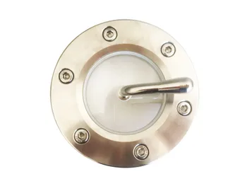 

Factory Direct 304 Stainless Steel Flange with Brush Mirros Glass Scraper Window Clip-on Observation Mouth DN100