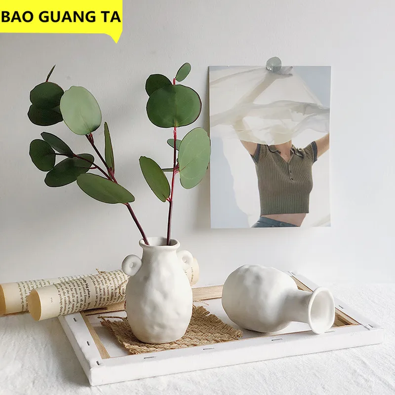 Керамическая ваза BAO GUANG TA белая небольшая сушеная Цветочная композиция для