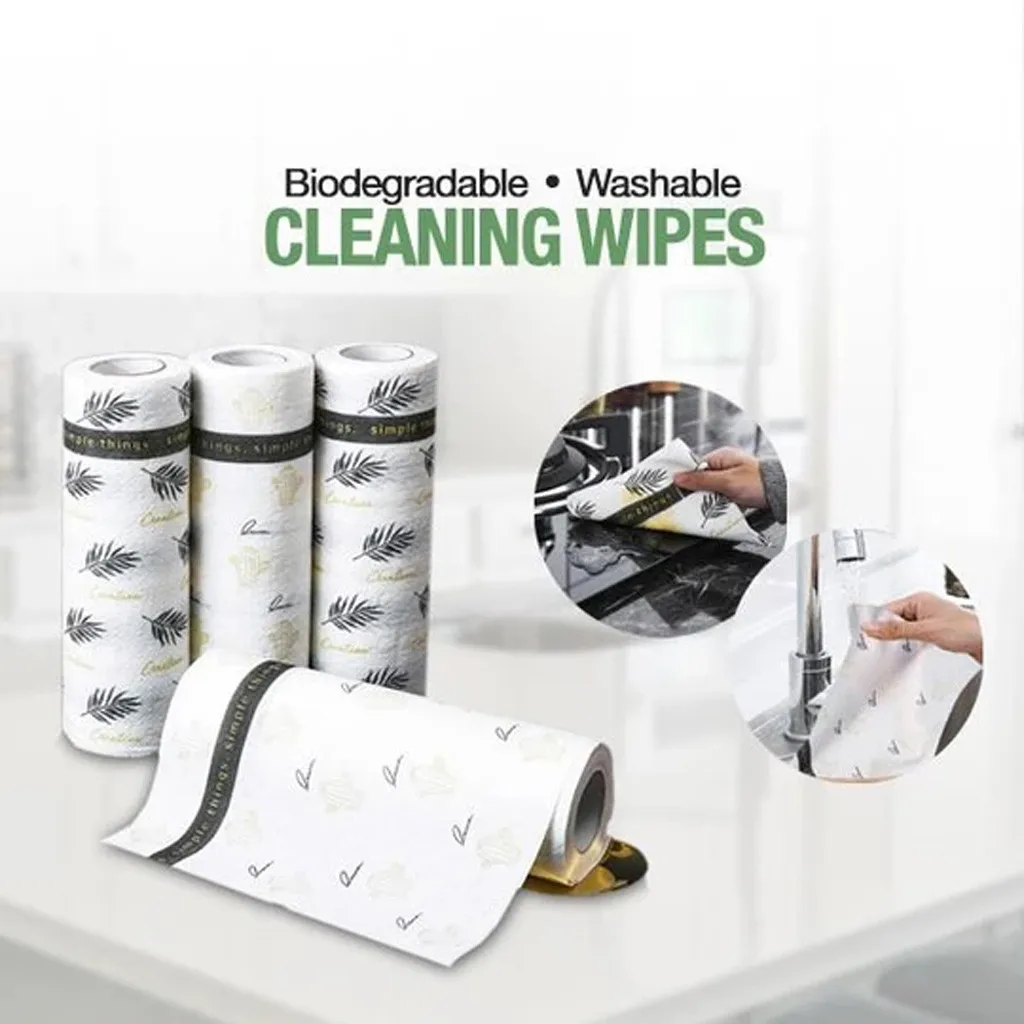 

30 Pcs Biodegradable Washable Cleaning Wipes Kitchen Padded Lazy Cleaning Rag Disposable Water-absorbing dish towel paper #20