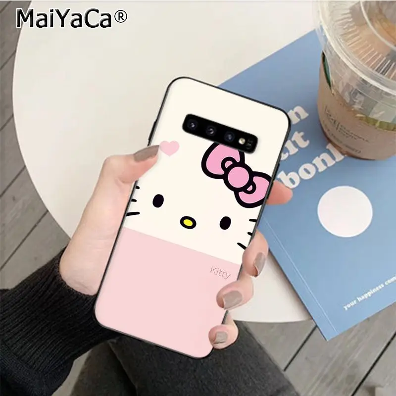 MaiYaCa милый розовый чехол с рисунком hello kitty для телефона samsung S9 S9 plus S6 edge plus S7 S7edge S8 S8plus S10 S10 plus - Цвет: A2