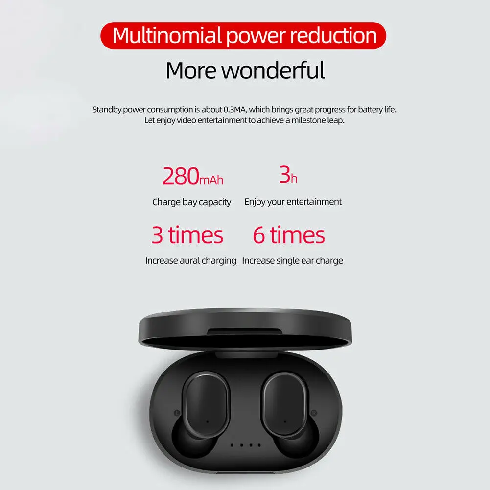 A6S TWS Bluetooth наушники HD стерео беспроводные наушники с шумоподавлением наушники для iPhone samsung Xiaomi Redmi Air dots
