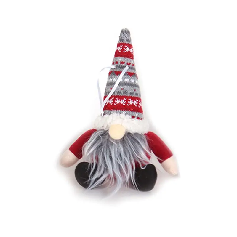Счастливого Рождества длинная шляпа шведский Санта гном плюшевая кукла орнамент подвесная Рождественская елка игрушка праздничный Декор для дома Вечерние - Цвет: 02
