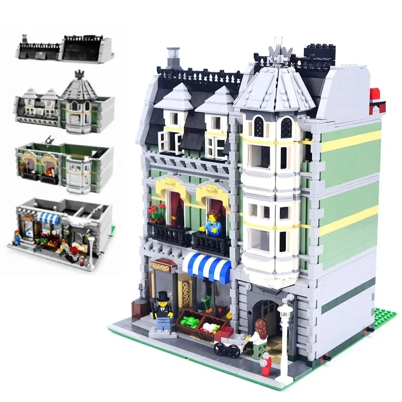 Конструктор Mould King 84008 Зеленая бакалейная лавка совместим с 15008 | 10185 Игрушки и