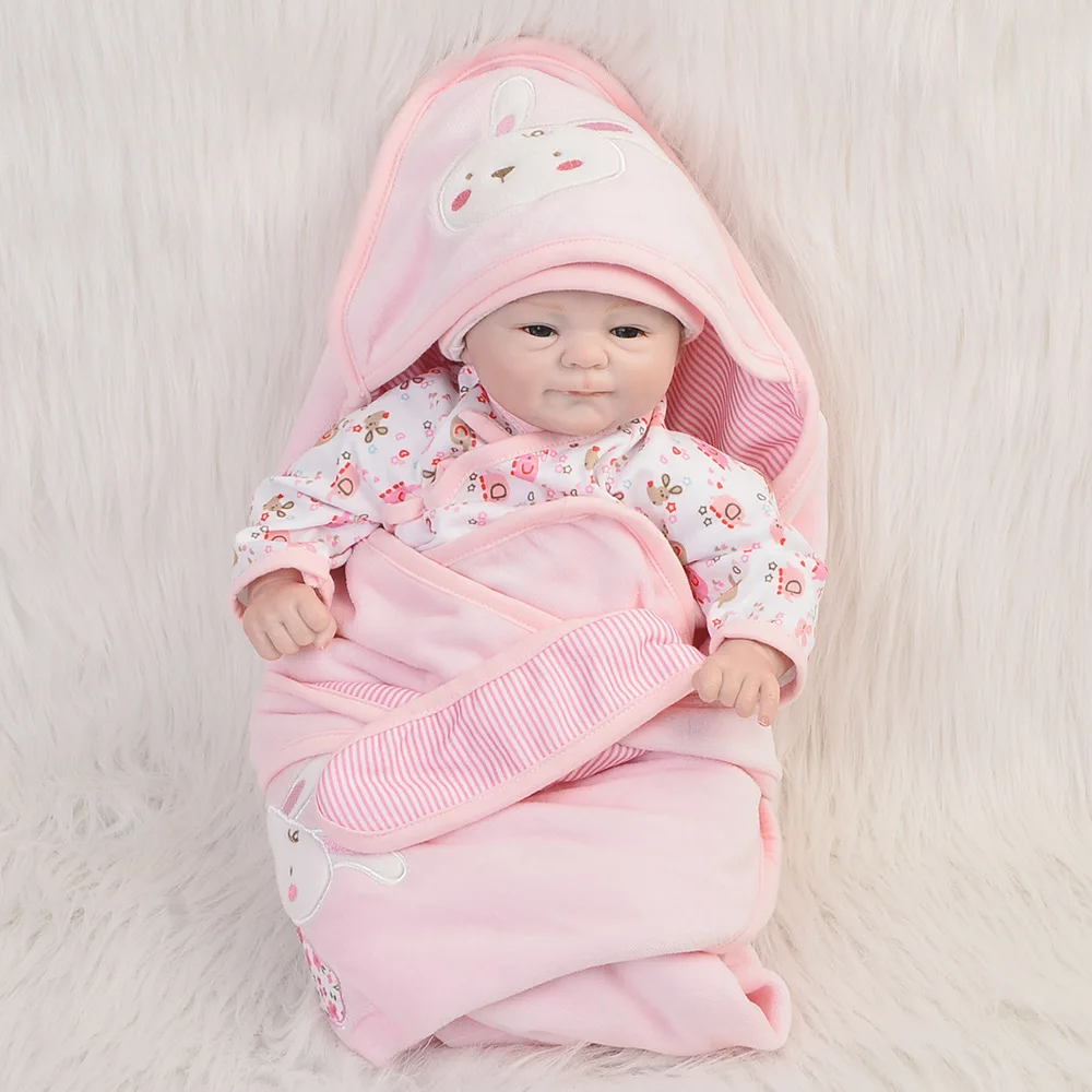  Keiumi Cloth Body Model Infant 17-Inch Soft Silicone Reborn Baby Doll