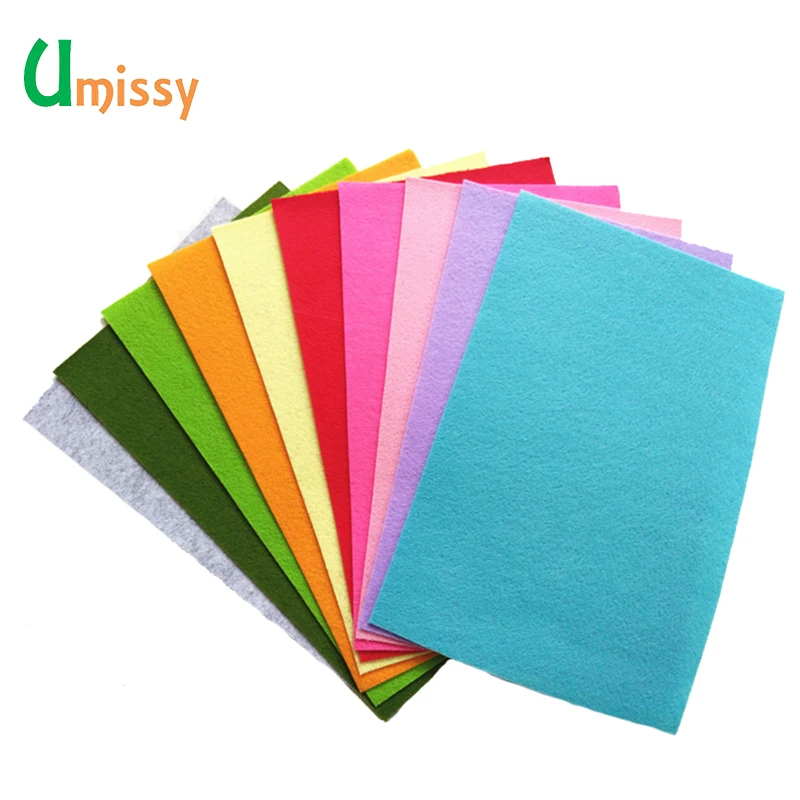 10pcs/set Non-woven Felt Fabric Polyester Sleeve Cloth Kids DIY Christmas Craft 1mm Thick Mixed Color Home Decoration 30X21cm | Дом и сад