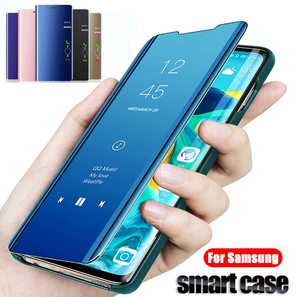 Умный зеркальный флип-чехол для телефона samsung Galaxy Note 10 S10 плюс A50 A30 A10 A20 A70s A10s A20s A40