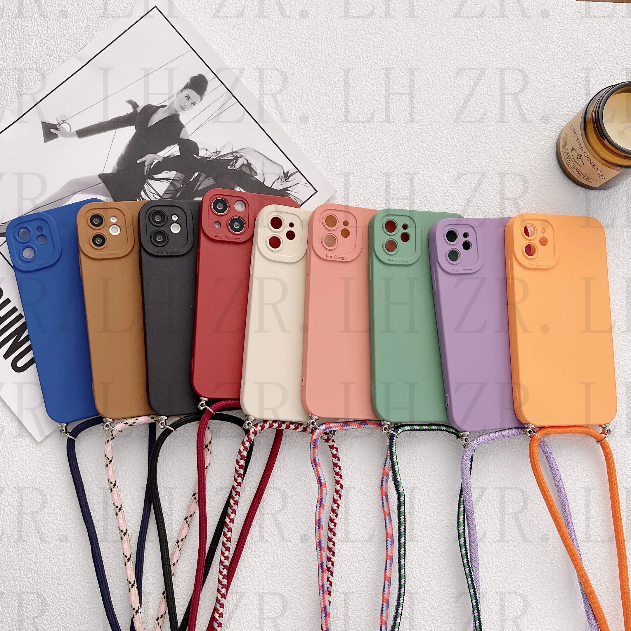 Original Strap Cord Chain Phone Case For iPhone 13 12 Pro Max 11Pro XS X XR 7 8 Plus SE 2020 Carry Necklace Lanyard Cover | Мобильные