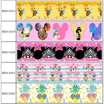 

HuangTao 22MM 25MM 38MM 50MM 75mm Printed Pattern on Grosgrain Ribbon for diy ribbon
