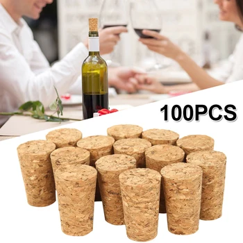 

100Pcs Tapered Wine Cork Reusable Natural Wood Corks Creative Portable Sealing Wine Stopper Wine Bottle Cover For Bottles Wine