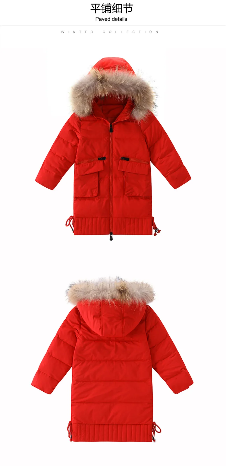 Детские зимние куртки для девочек, теплое пальто с хлопковой подкладкой, парка коллекция года, детская утепленная верхняя одежда с меховым воротником и капюшоном зимняя одежда для девочек