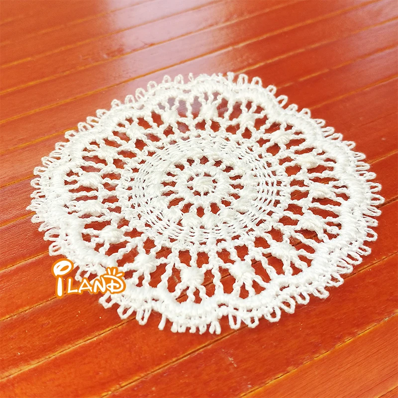 

1:12 Dollhouse Miniature White Table Mat Placemat Lace 2pcs CB003A
