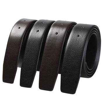

Men's Pin Buckle First Cow Leather Belt Buckle Top Layer Leather Pant Belt without Head Full-Grain Leather Pant Belt Punching