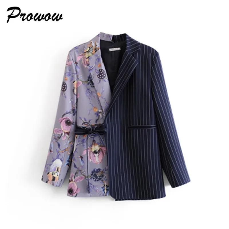 

Patchwork Women Blazer Long Sleeve Notched Bow Tied Contrast Elegant Ladies Tos Suit Coat Women Casual Blazer And Jackets Female