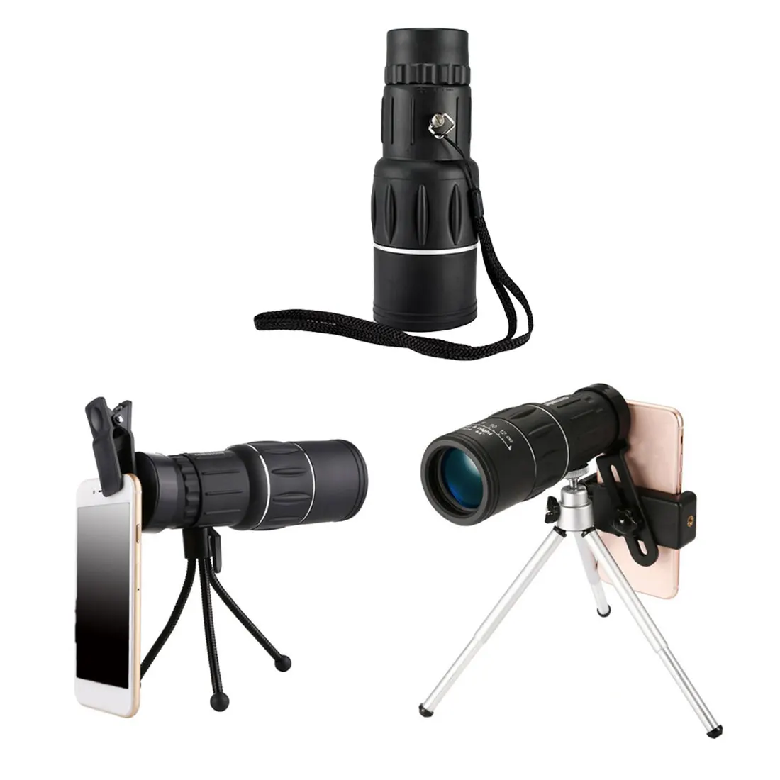 HD регулируемый водонепроницаемый 16x52 Фокус зум Мини Монокуляр сотовый телефон телескоп камера объектив телескоп для наружного кемпинга телескоп
