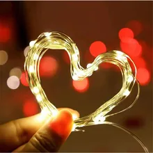 1 \ 2 \ 5 \ 10 м светодиодный светильник с медной проволокой на батарейках, Рождественский, Свадебный, вечерний, декоративный светодиодный светильник, сказочный светильник s