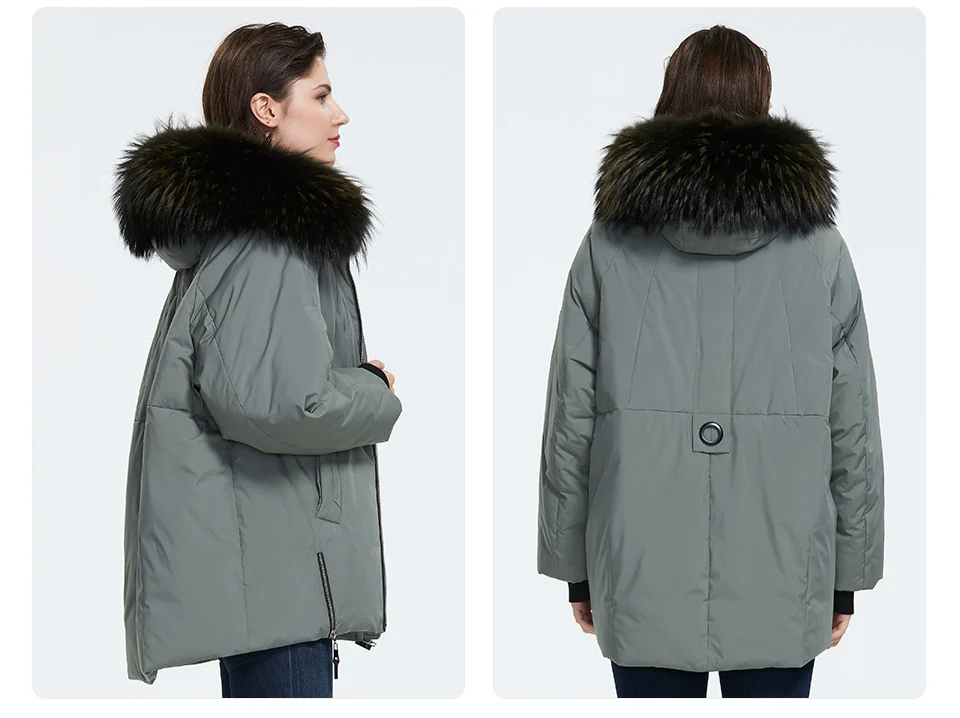 Astrid Зима новое поступление пуховик женский с меховым воротником толстый хлопок свободная одежда верхняя одежда высокое качество зимнее пальто AT-9227