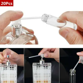 

20Pcs White Perfume Dispenser Pumps Transfer Refill Tools Lid Refillable Spray Bottle