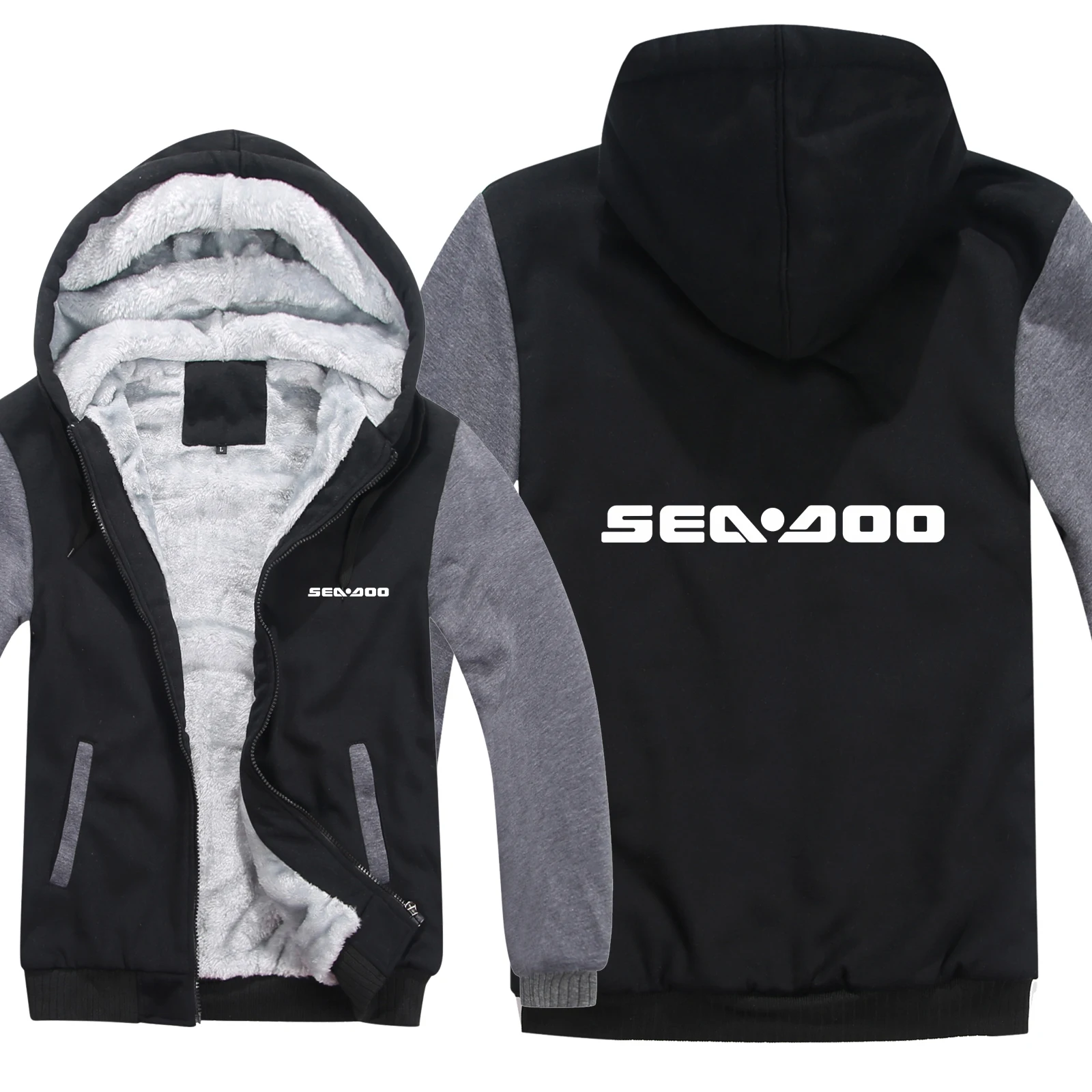 Мото толстовки Sea Doo Seadoo Мужское пальто на молнии флисовый утепленный Свитшот